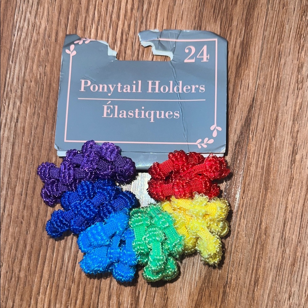 Vibrant Elastic Ponytail Holders - 24 Pack
